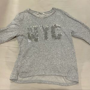 gray cropped sweatshirt